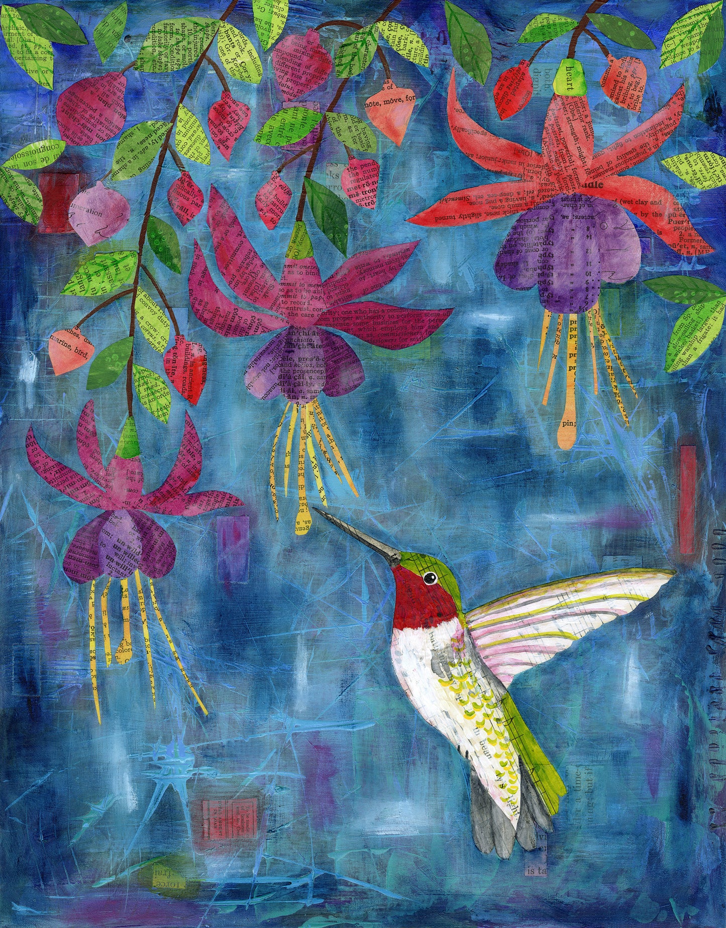 Hummingbird and Fuchsia - Print