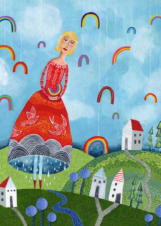 Rainbow Girl greeting card