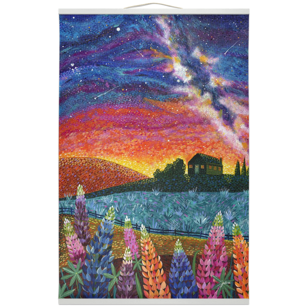 Lupine Milky Way Hanging Canvas Banner