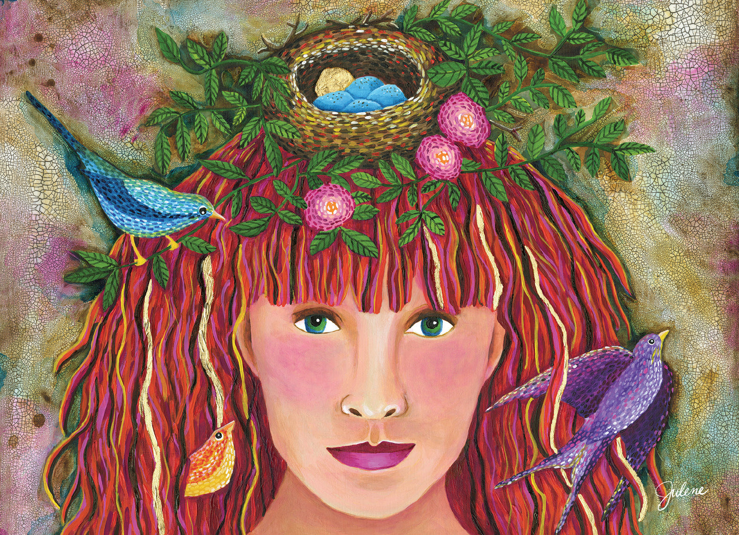 Bird Nest Dreamer greeting card