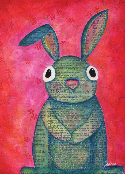 Blue Bunny greeting card