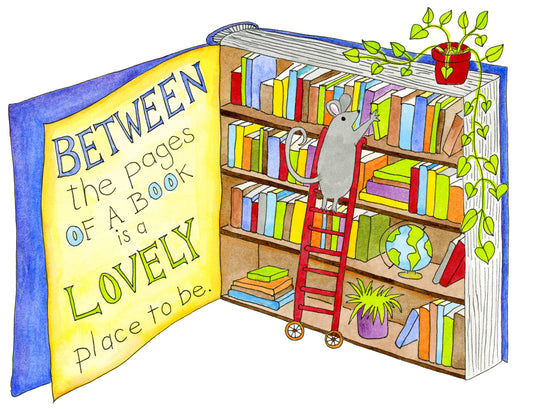 Little Library Mouse - print