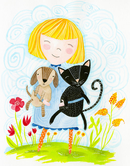 A Girl and her friends - print