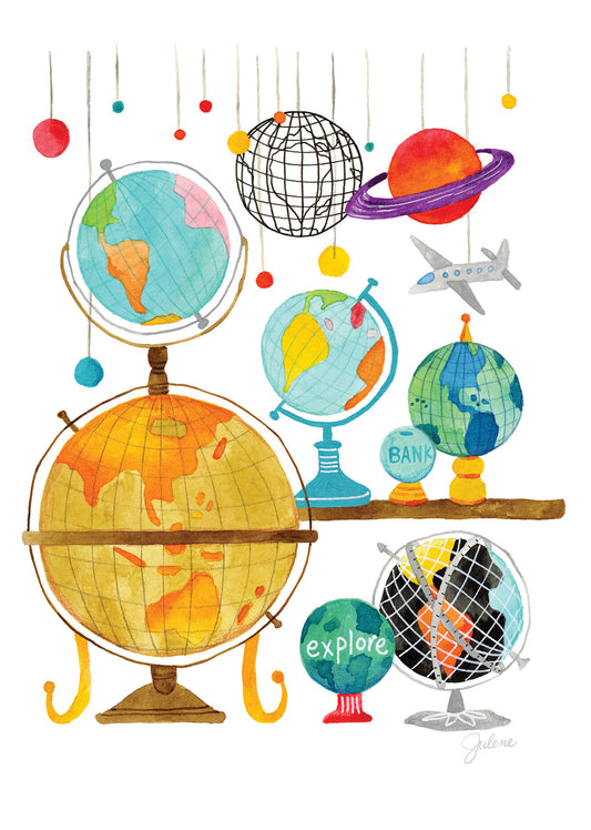 For the Love of Globes! greeting card