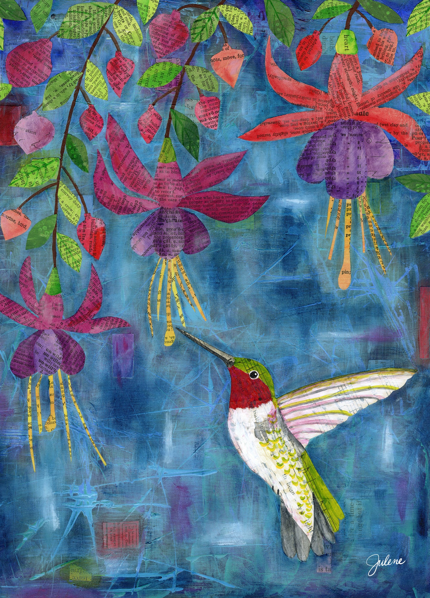 Hummingbird Fuchsia greeting card
