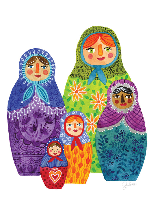 Nesting Dolls Matryosha greeting card