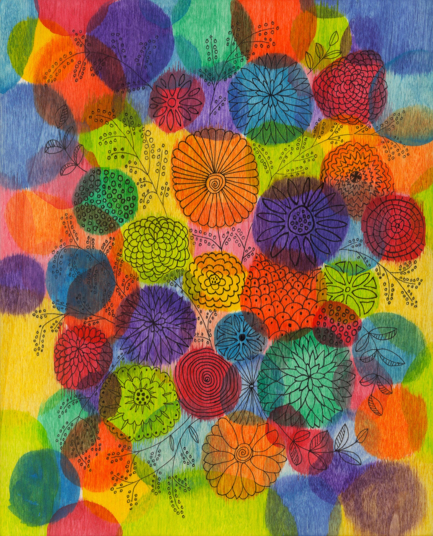 Rainbow Flowers - Print