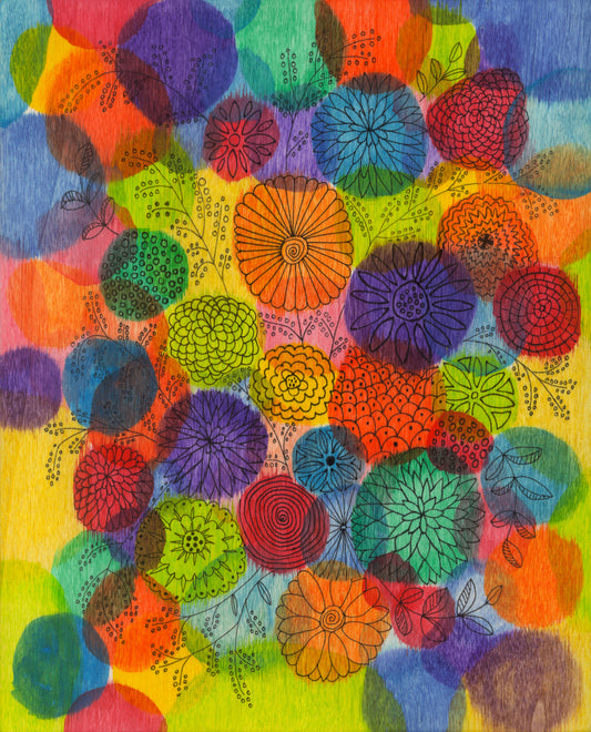 Rainbow Flowers - Print