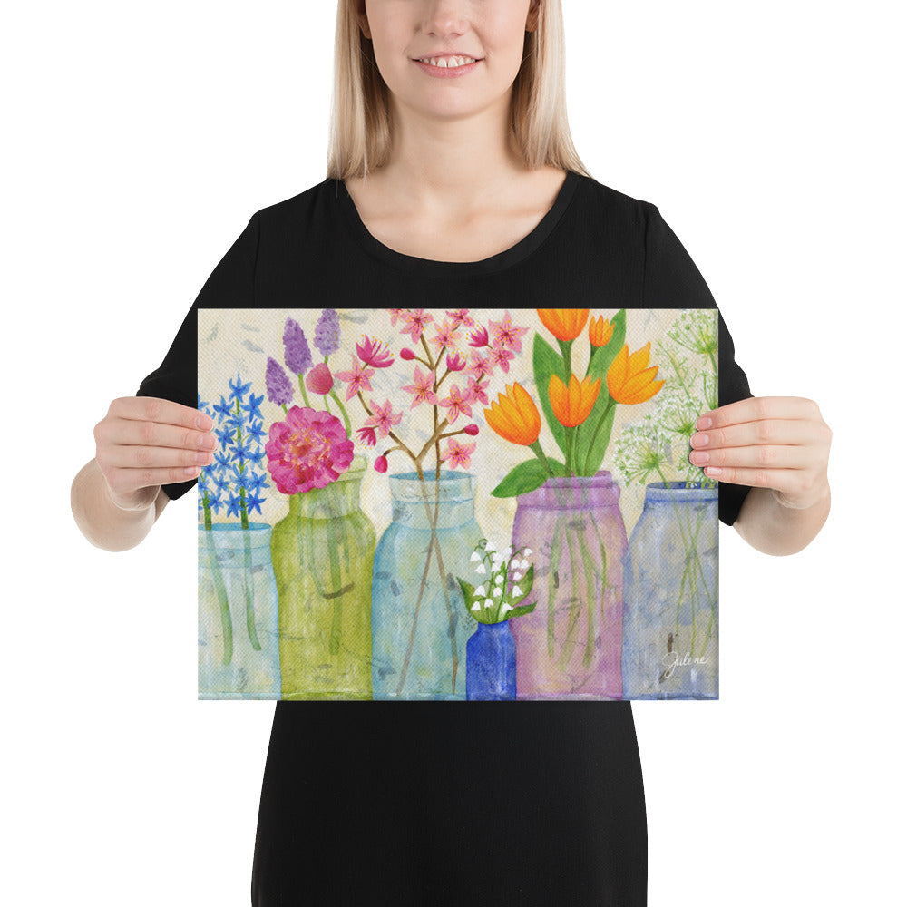 Spring Flowers Printed Canvas
