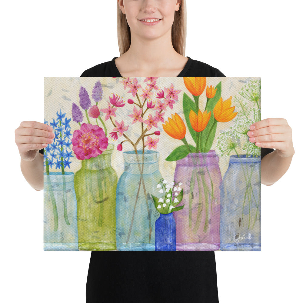 Spring Flowers Printed Canvas