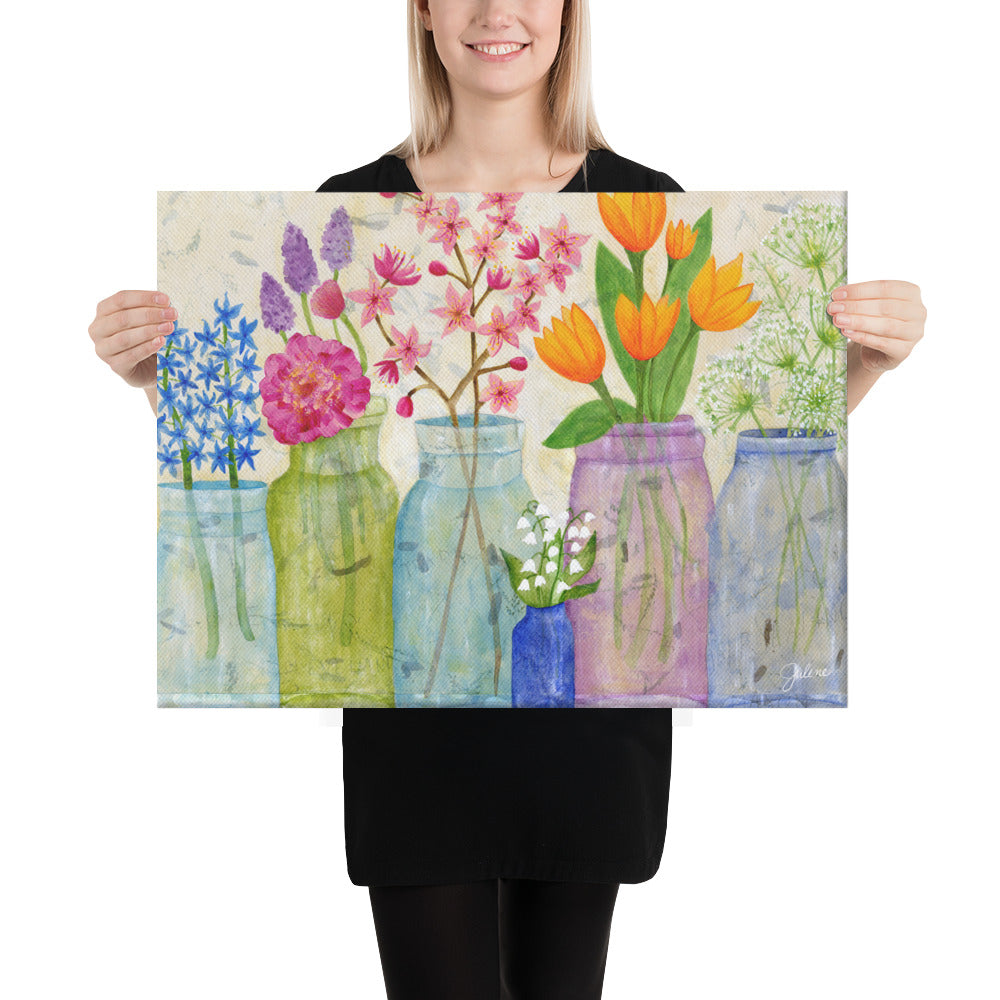 Spring Flowers Printed Canvas