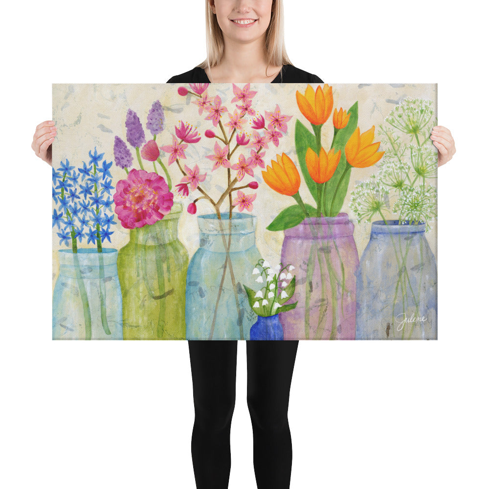 Spring Flowers Printed Canvas