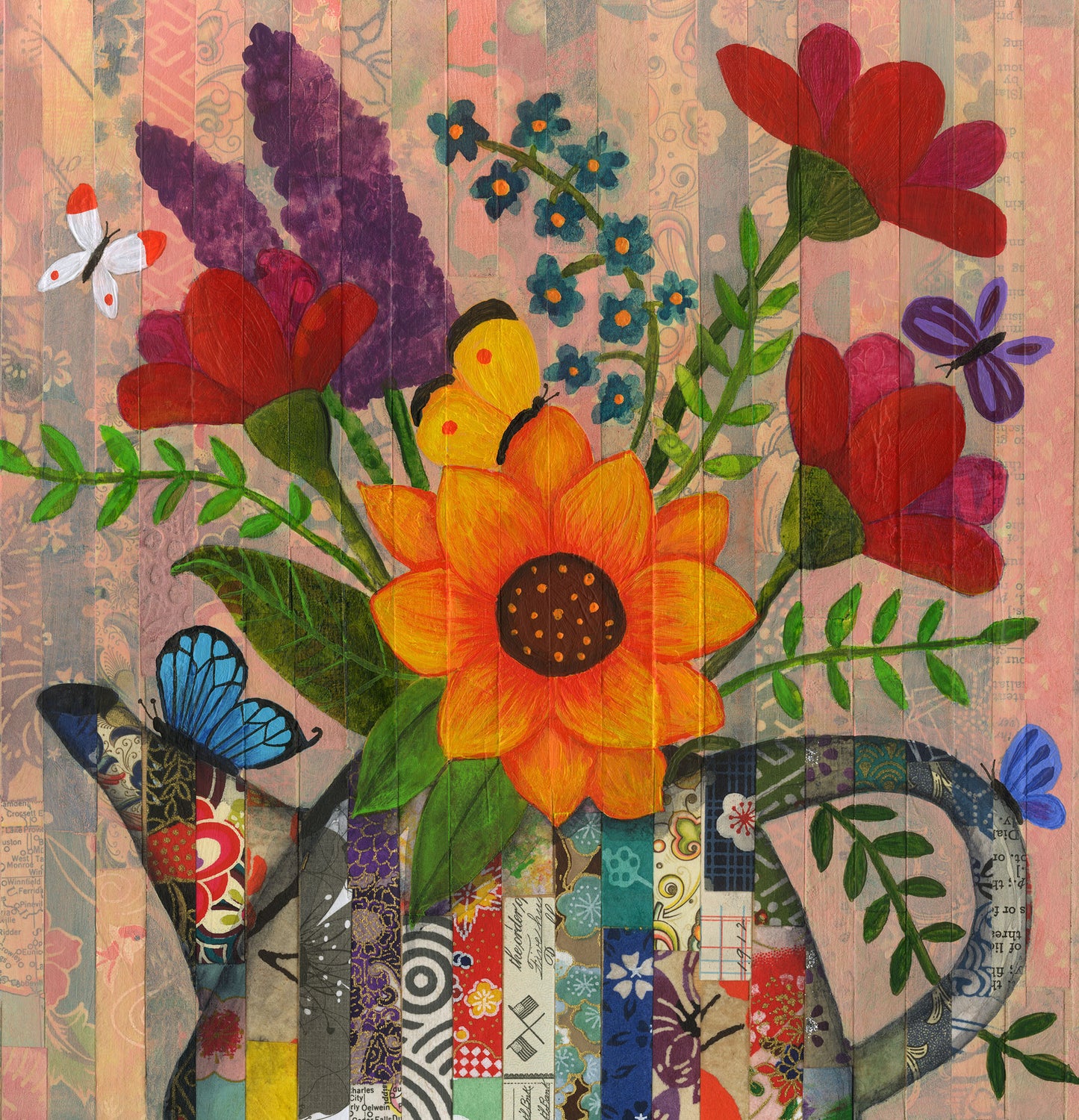 Teapot of Flowers & Butterflies - Print
