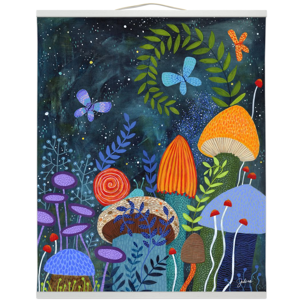 Mushrooms Hanging Canvas Banner