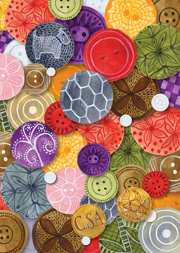 Buttons greeting card
