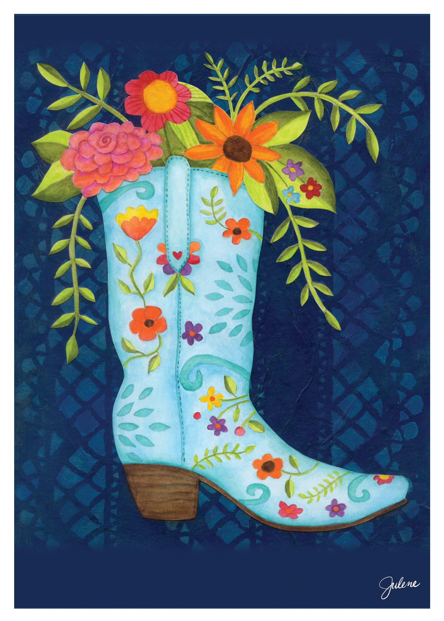 Cowgirl Boot greeting card
