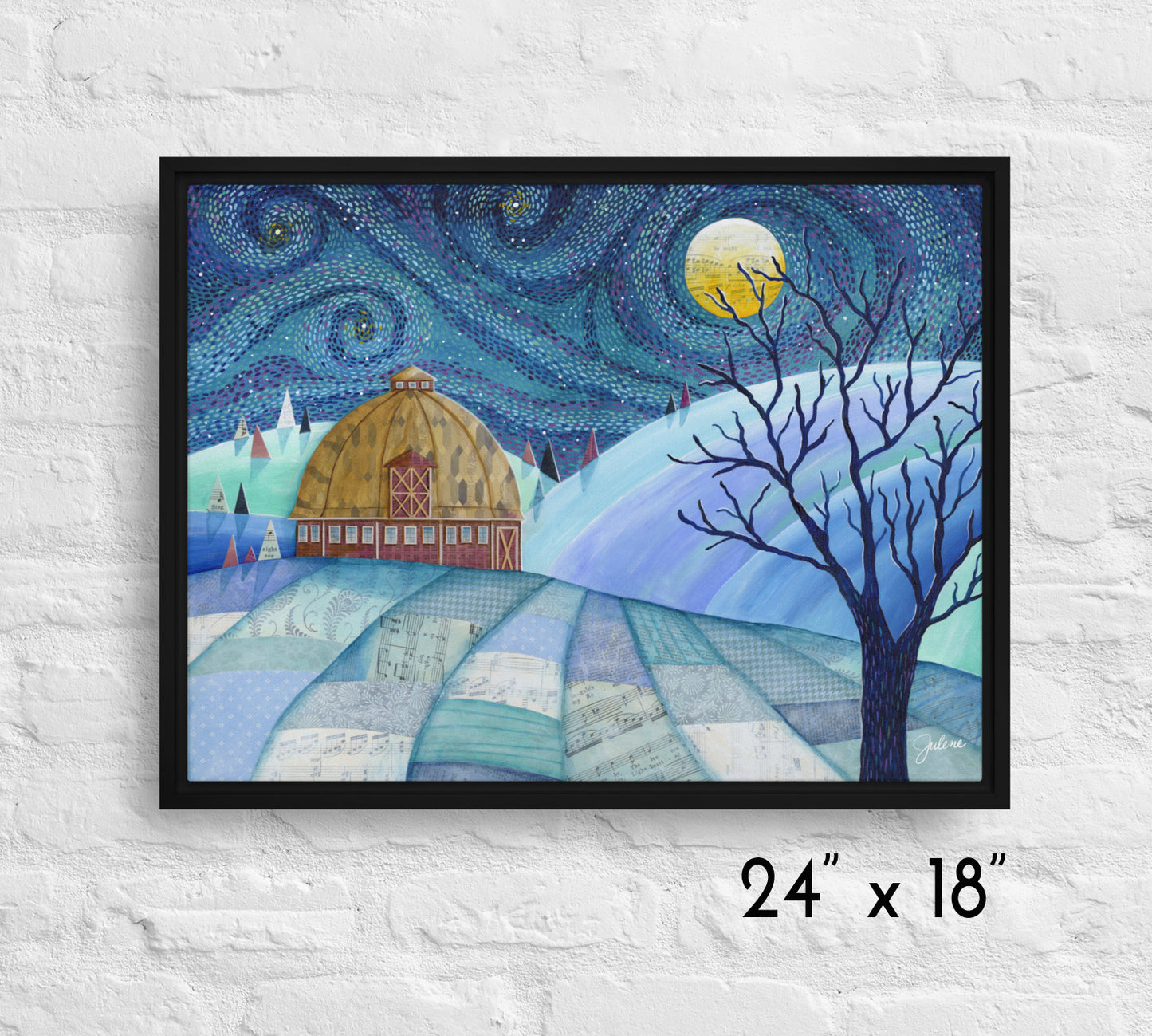 Dolce Notte sul Palouse - framed printed canvas