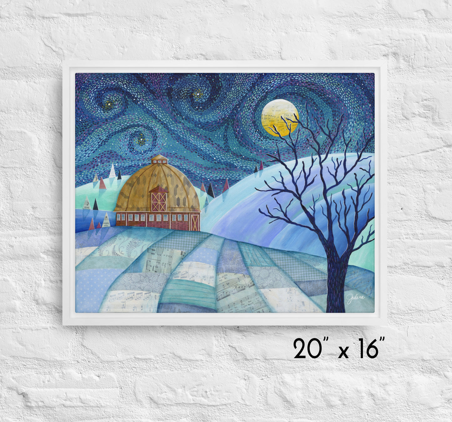 Dolce Notte sul Palouse - framed printed canvas