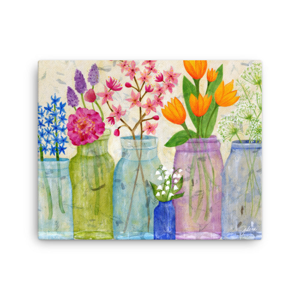 Spring Flowers Printed Canvas