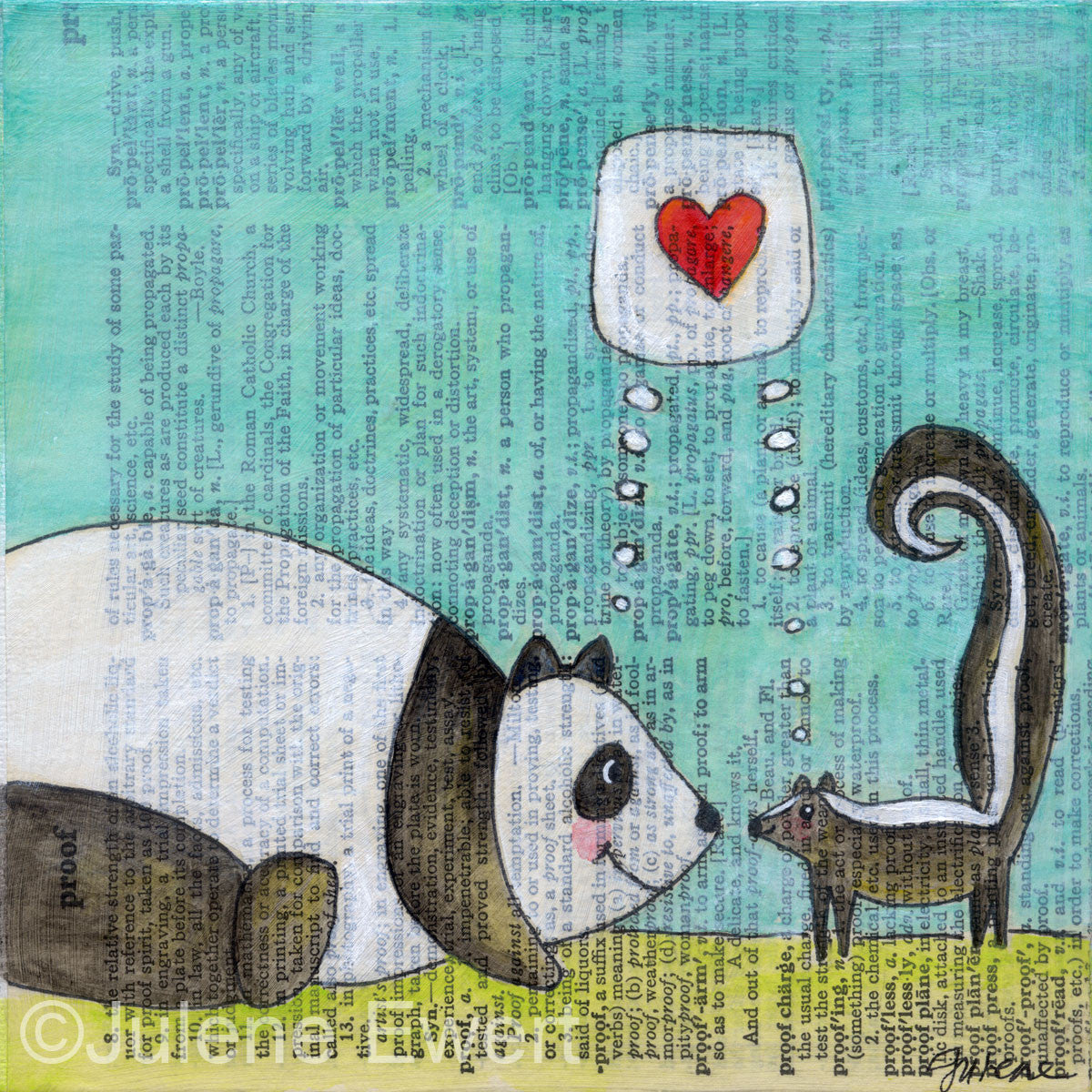 panda & skunk love - Print