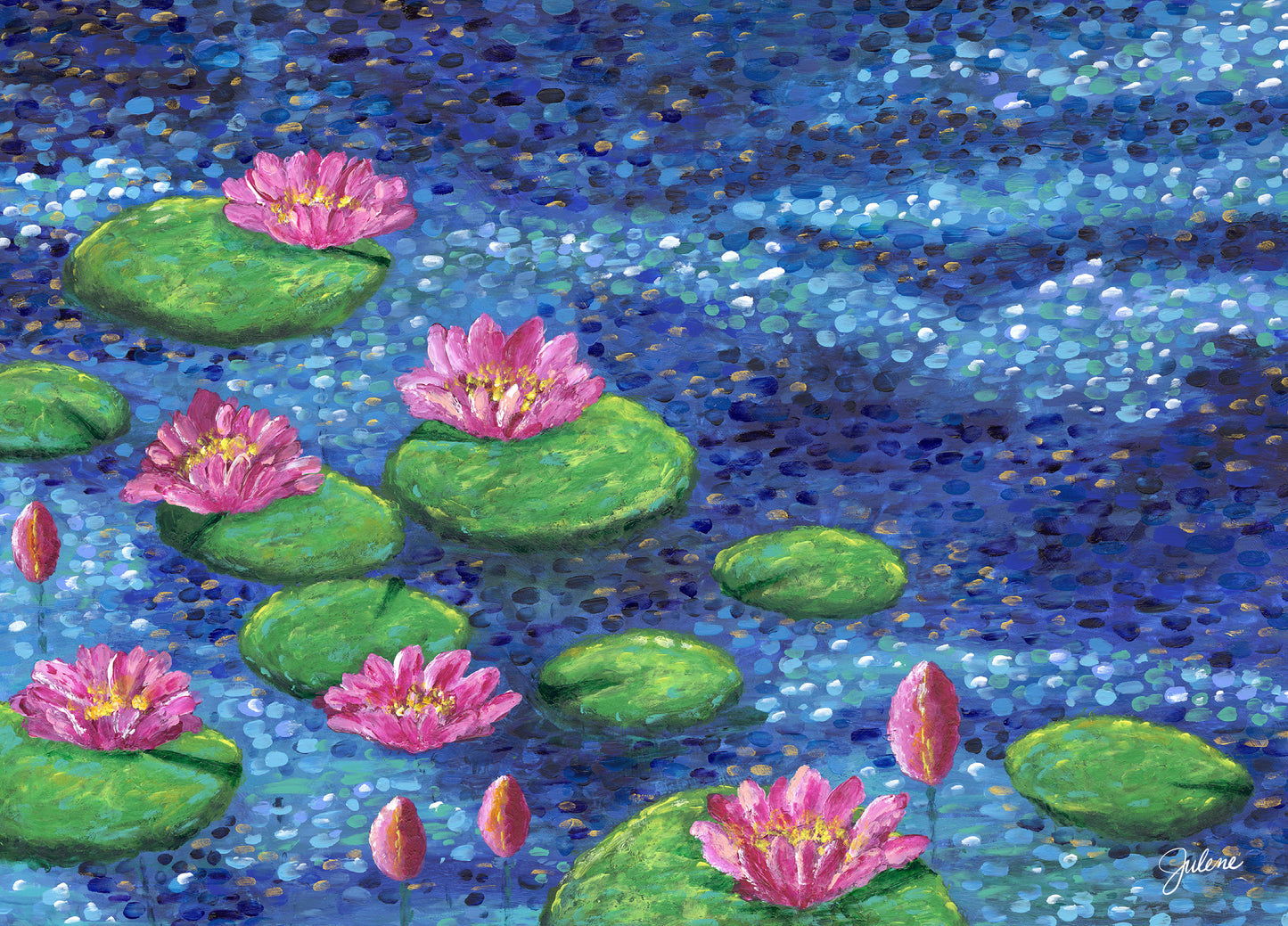 Waterlilies greeting card